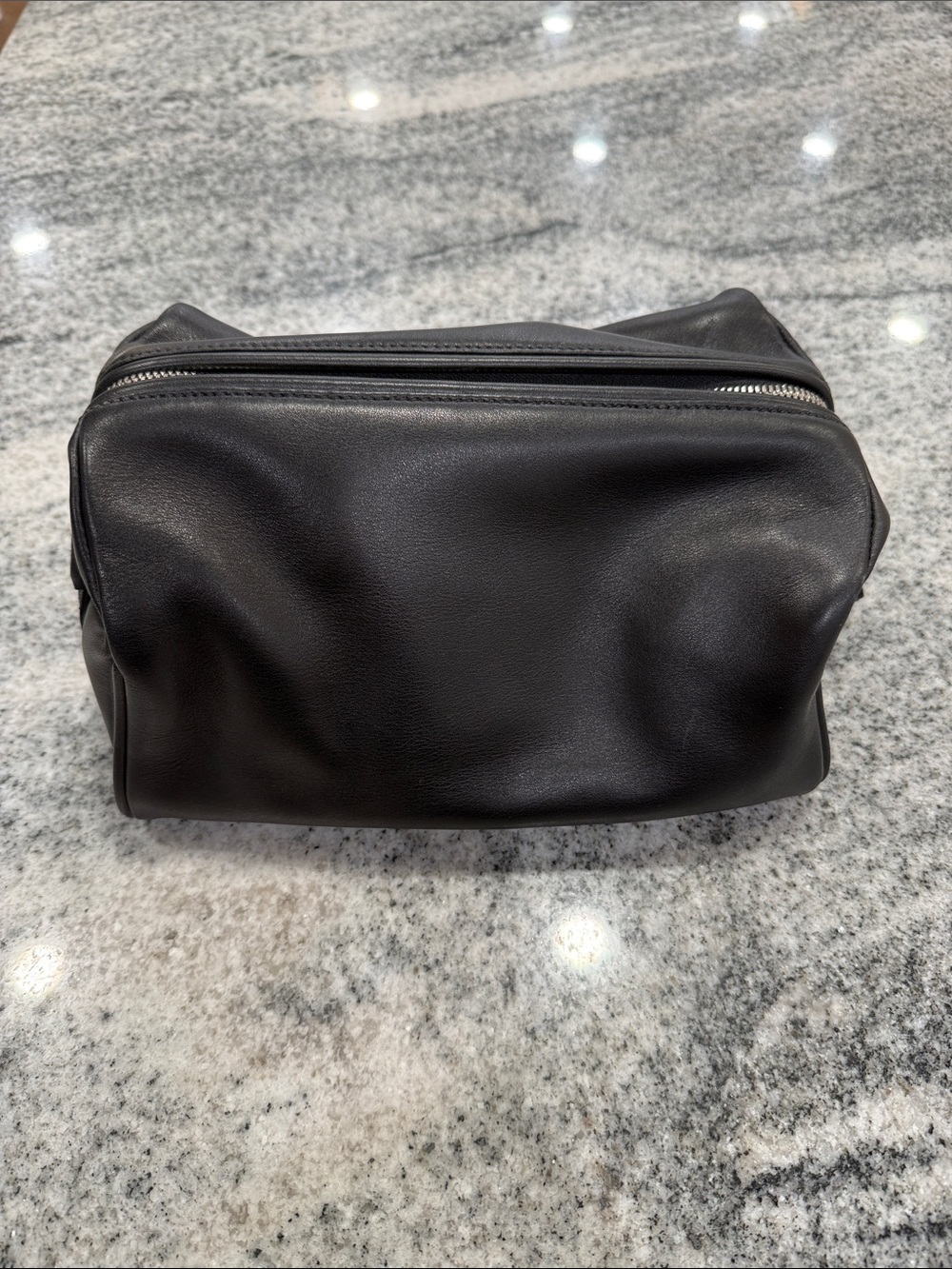 Coach Black Leather Toiletry Bag with Silver Hardware - Picture 1 of 8